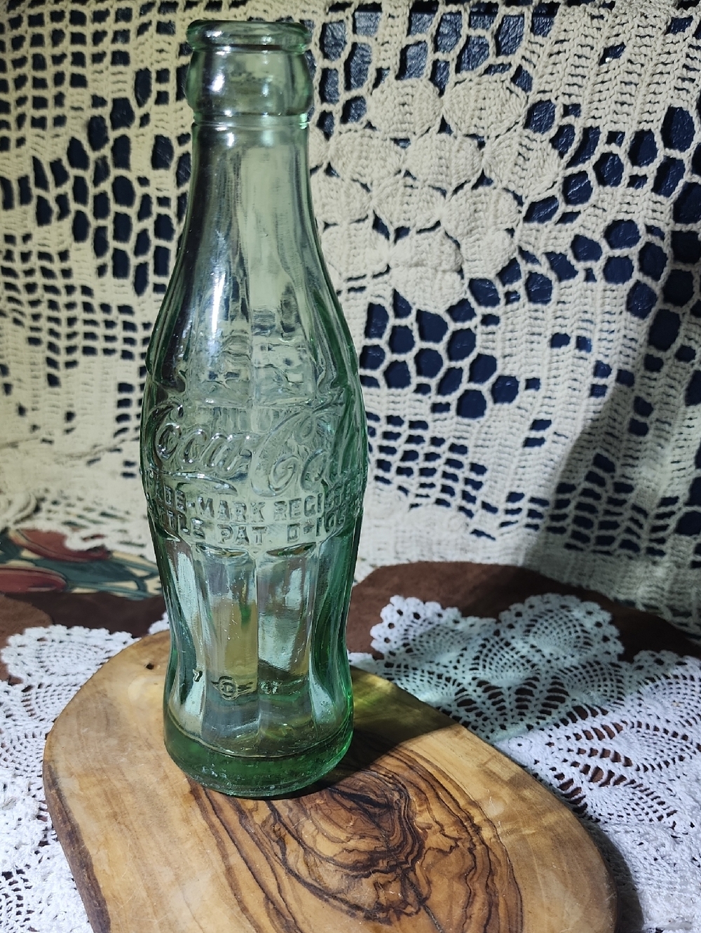 1947 Coca-Cola Light Green Embossed Hobble Skirt Bottle -Delta, Colorado